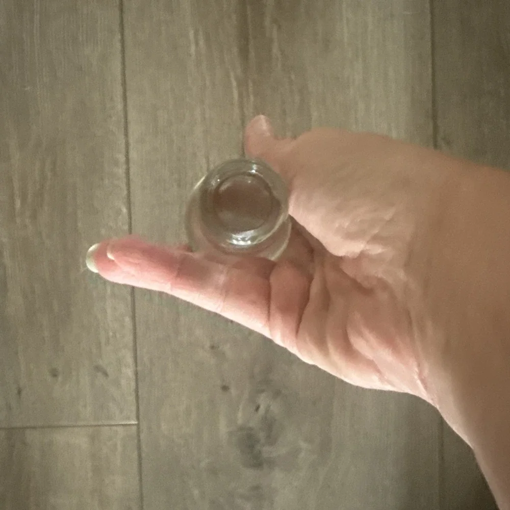 Vintage MCM Large Crystal Ball Orb Bubble Clear Glass Bottle Decanter Stopper